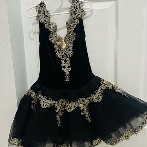 Black and gold tutu dress